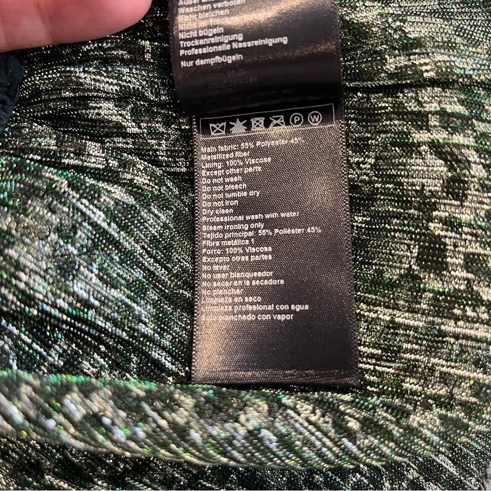 NWT ba&sh Caitlin Green and Metallic Gold Top - Picture 13 of 16